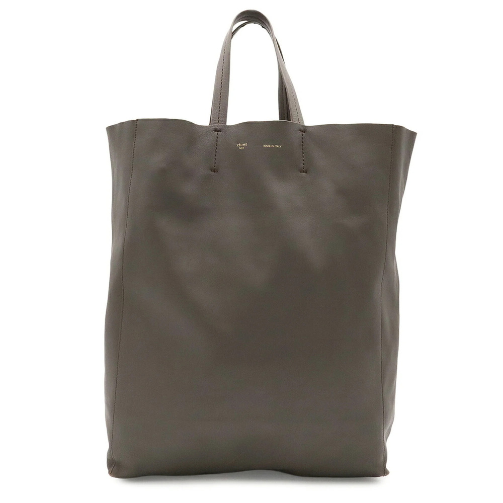 CELINE Celine Horizontal Cabas Tote Bag Large Shoulder Leather Gray